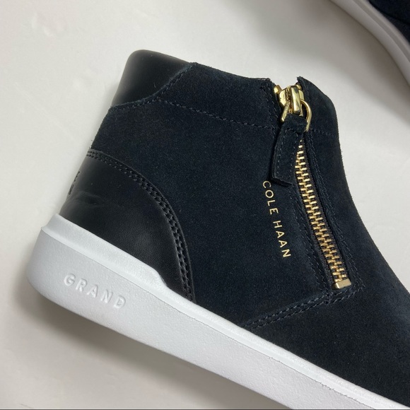 New! Cole Haan black suede side zip sneakers - Picture 4 of 11